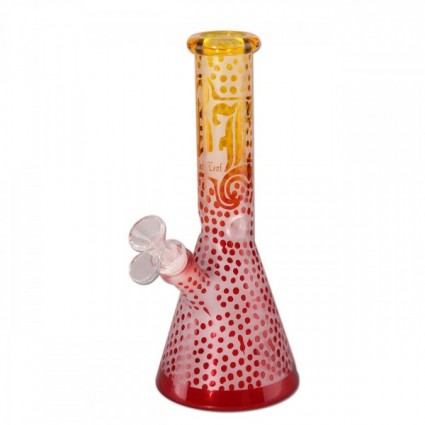 Black Leaf Sandblast Ice Bong Red